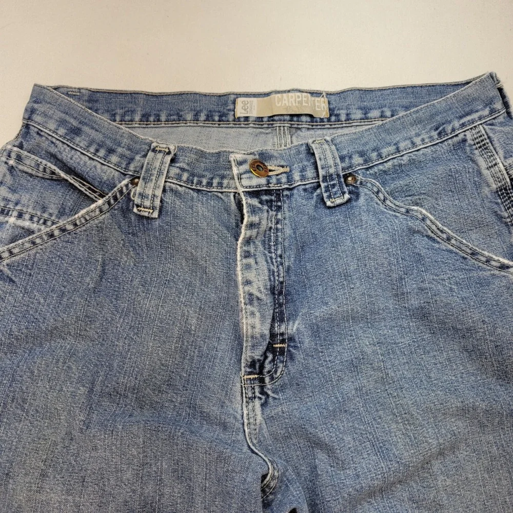 Lee Dungarees Carpenter Jeans Mens 32x30 Blue Denim Straight Utility Workwear